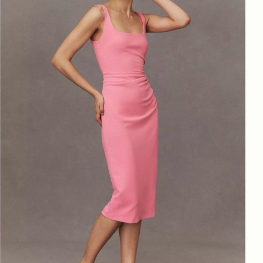 BHLDN Pink Midi Dress